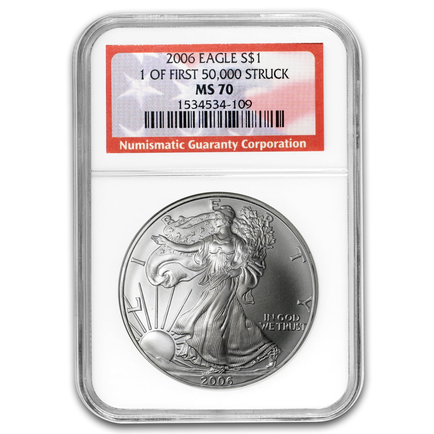 2006 American Silver Eagle MS-70 NGC (1 of First 50,000) - Walmart.com