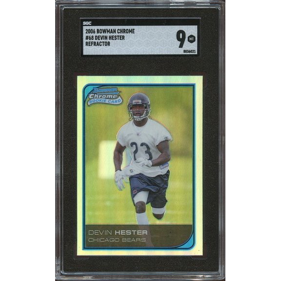 2006 Bowman Chrome Devin Hester #68 Refractor Rookie SGC 9
