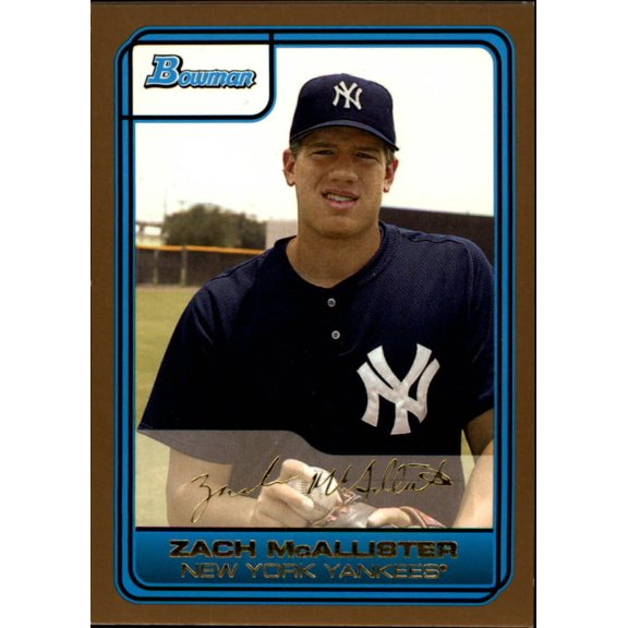 2006 Bowman Draft Draft Picks Gold #17 Zach McAllister MLB Baseball Trading Card