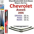 thumbnail image 1 of 2006 Chevrolet Aveo5 Beam Wiper Blades Wipers WBUSA (Set of 3) w/Rear Wiper, 1 of 3