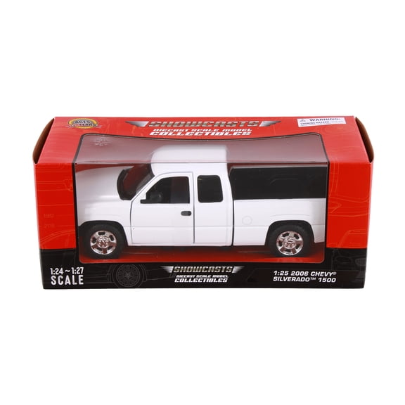 2006 Chevy Silverado 1500 Double Cab Truck, White - Showcasts 71393WH - 1/25 Scale Diecast Model Car