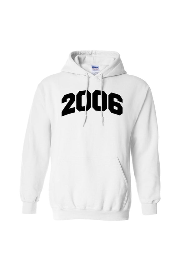 2006 College Style Hoodie Sweatshirt Unisex Large White