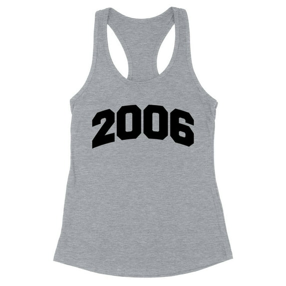 2006 College Style Tank Top Fitted Racerback Women's Large Heather Grey