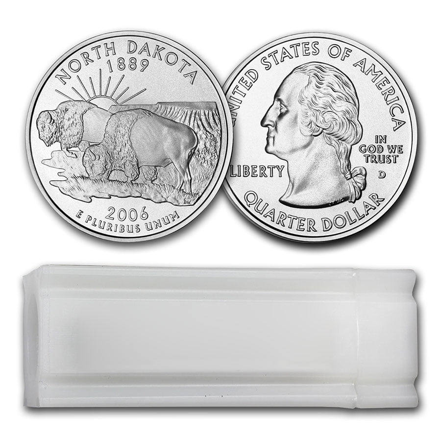【新品未使用】2006年発行 ノースダコタ州Quarter 1 バンク•ロール 2006 P North Dakota State Quarter. Uncirculated from US Mint
