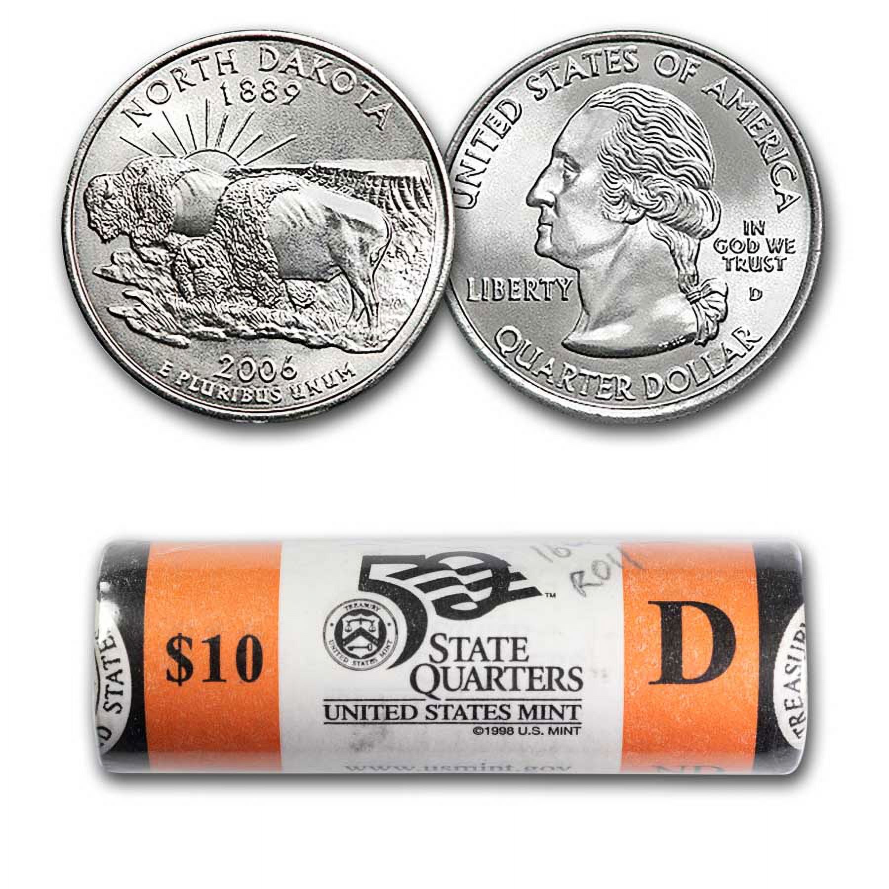 新品未使用】2006年発行 ノースダコタ州Quarter 1 バンク•ロール