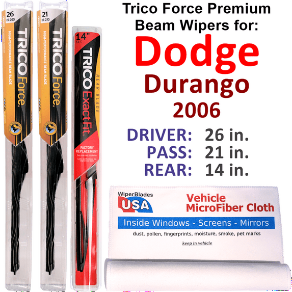 2006 Dodge Durango Performance Beam Wipers (Set of 3) w/Rear Wiper