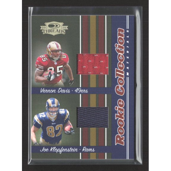 2006 Donruss Playoff Threads Rookie Collection Materials Joe Klopfenstein Vernon Davis #RCCM-8 Rookie Collection Materia