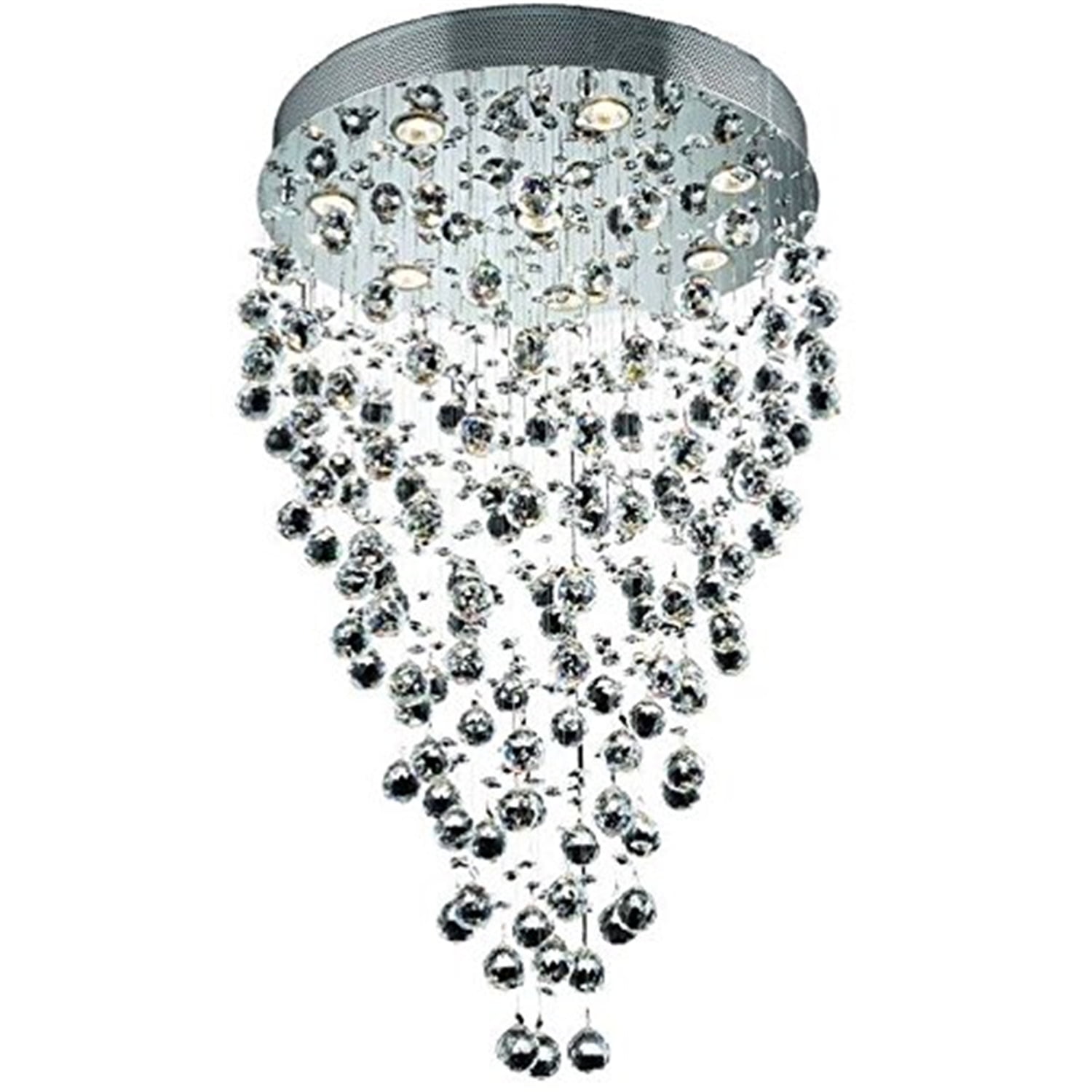 Royal Chrome 24"x36" Galaxy Crystal Chandelier with Clear Crystals