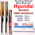 thumbnail image 1 of 2006 Hyundai Accent Performance Beam Wipers (Set of 3) w/Rear Wiper, 1 of 3