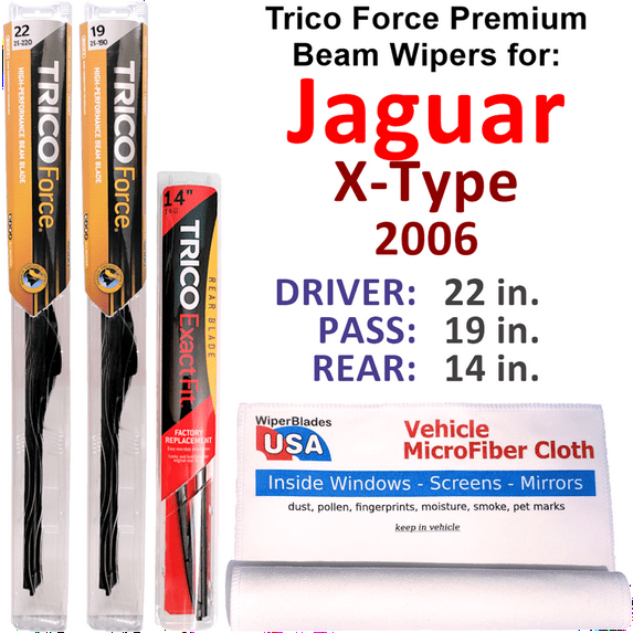 2006 Jaguar X-Type Performance Beam Wipers (Set of 3) w/Rear Wiper