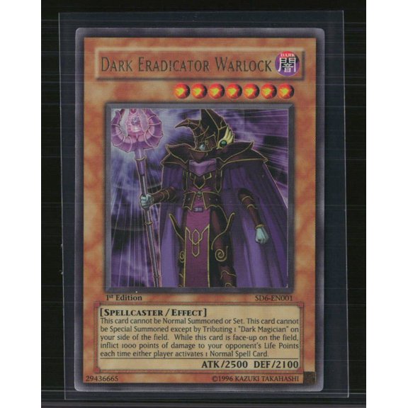 2006 Konami Lightly Played Yu-Gi-Oh Spellcaster's Judgment Dark Eradicator Warlock UR SD6-EN001 1st Ed Trading Card