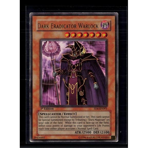 Yu-Gi-Oh! Dark Eradicator Warlock SD6-EN001 Ultra Rare 1st Edition Lightly Played Trading Card