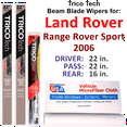 thumbnail image 1 of 2006 Land Rover Range Rover Sport Beam Blade Wipers (Set of 3) w/Rear Wiper, 1 of 3
