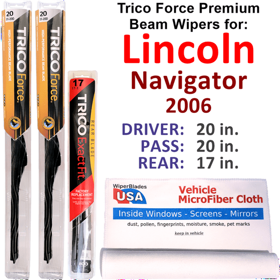 2006 Lincoln Navigator Performance Beam Wipers (Set of 3) w/Rear Wiper