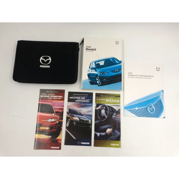 2006 Mazda 3 Owners Manual Handbook Set with Case OEM D03B27024
