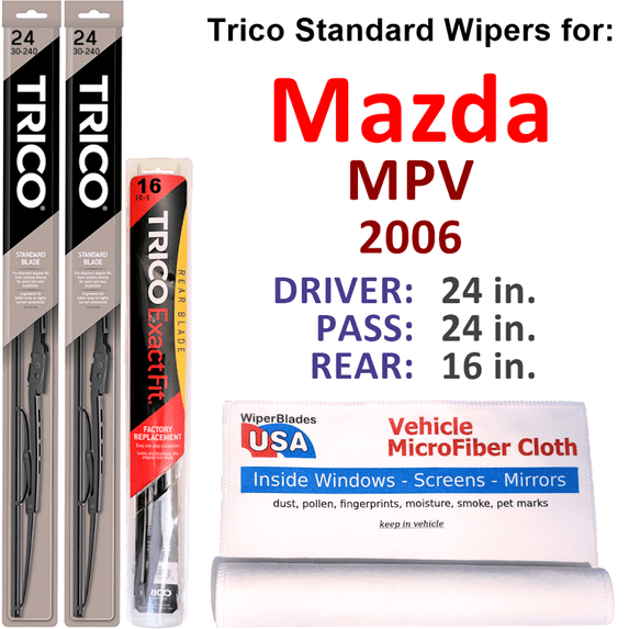 2006 Mazda MPV Wiper Blades (Set of 3) w/Rear Wiper