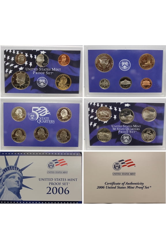 2006 Proof Set - U.S. Mint 10-Coin Clad Set - Includes State Quarters, COA & OGP