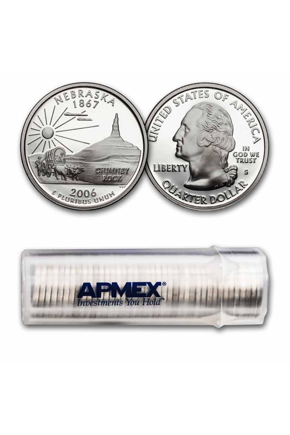 2006-S Nebraska State Quarter Gem Proof 40-Coin Roll (Silver)