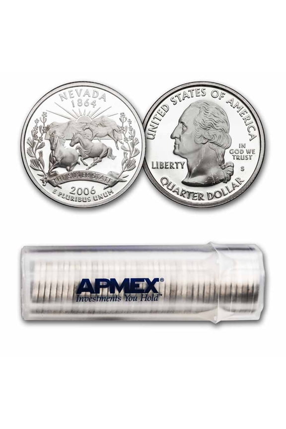 2006-S Nevada State Quarter Gem Proof 40-Coin Roll (Silver)