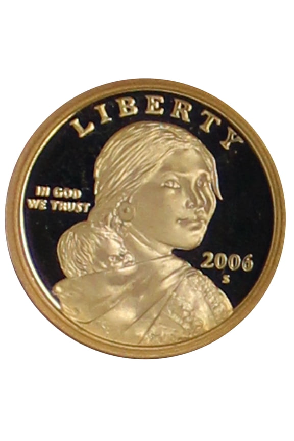 2006-S Sacagawea Dollar Gem Deep Cameo Proof - Golden Manganese-Brass Coin