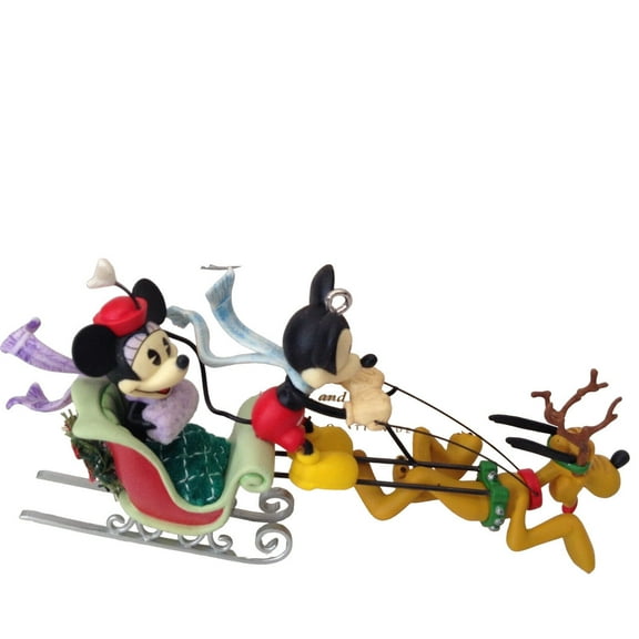 2006 Sleigh Ride (Mickey, Minnie, and Pluto) Hallmark Keepsake Christmas Tree Ornament - QXD8313