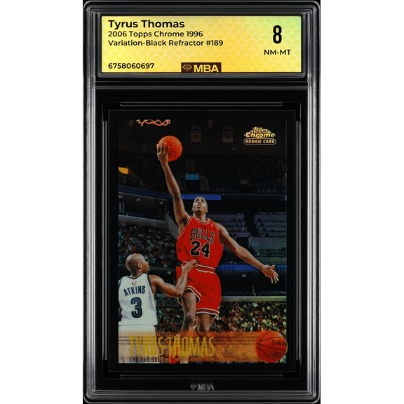 2006 Topps Chrome Tyrus Thomas #189 1996 Variation-Black Refractor MBA 8