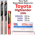 thumbnail image 1 of 2006 Toyota Highlander Beam Blade Wipers (Set of 3) w/Rear Wiper, 1 of 3