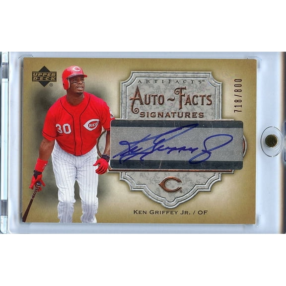 2006 Upper Deck Ken Griffey Jr Cincinnati Reds Auto Hard Signed Near Mint Baseball Card
