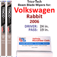 thumbnail image 1 of 2006 Volkswagen Rabbit Beam Blade Wipers (Set of 2), 1 of 3