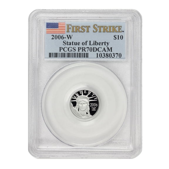 2006-W $10 Platinum Eagle PCGS PR70 Deep Cameo First Strike Flag Label U.S. Mint Coins