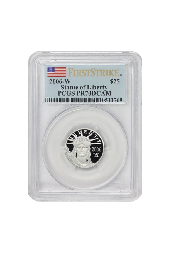 2006-W $25 Platinum Eagle PCGS PR70 Deep Cameo First Strike Flag Label U.S. Mint Coins