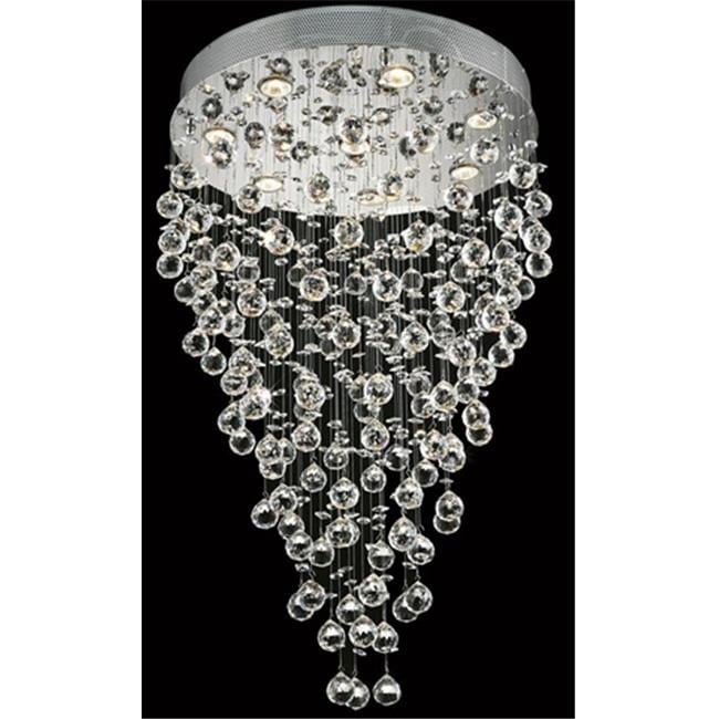 Royal Chrome 24"x36" Galaxy Crystal Chandelier with Clear Crystals