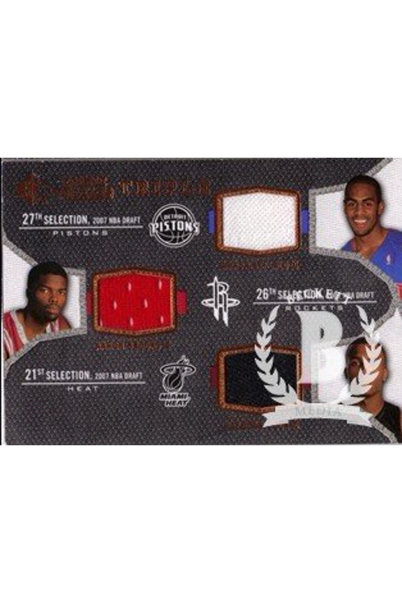 2007-08 SP Rookie Threads Rookie Threads Triple #ACB Arron Afflalo Aaron Brooks Daequan Cook Jersey NBA Basketball Trading Card