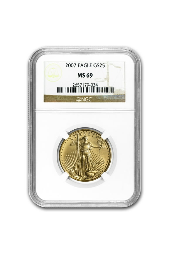 2007 1/2 oz American Gold Eagle MS-69 NGC