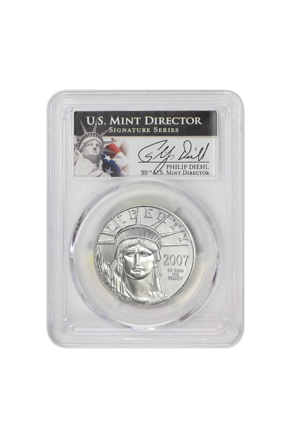 2007 $100 Platinum Eagle PCGS MS70 Diehl Label U.S. Mint Coins