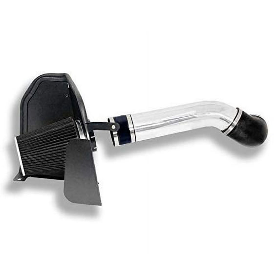 2007-2008 GMC SIERRA 1500 4.8L, 5.3L, 6.0L, GMC SIERRA DENALI 6.2L, CADILLAC ESCALADE 6.2L V8 ENGINE AIR INTAKE KIT SYSTEMS (BLACK WITH BLACK AIR FILTER)