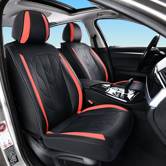 2007-2008 for SUZUKI RENO Car Seat Cover, Red Edge Car Seat Covers, Waterproof PU Leather 5 Piece Full Set Easy to Clean and Install Beautify Interior, Beautify the Interior of Old Cars