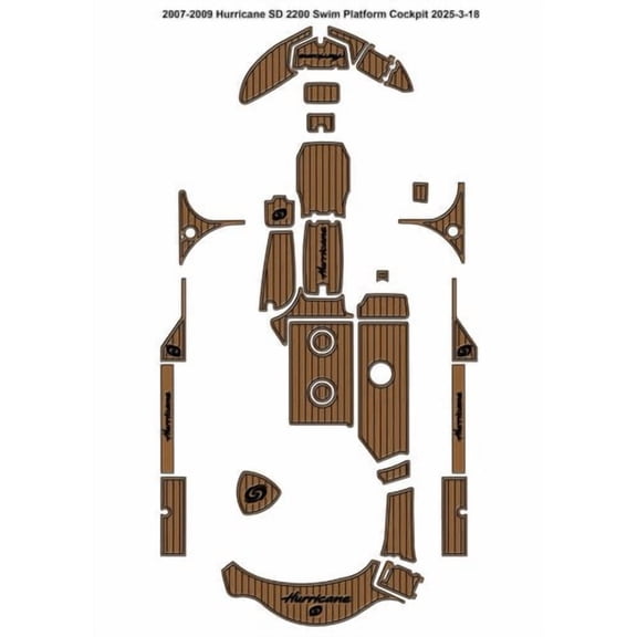 2007-2009 Hurricane SD 2200 Swim Platform Cockpit Boat EVA Foam Teak Deck Floor