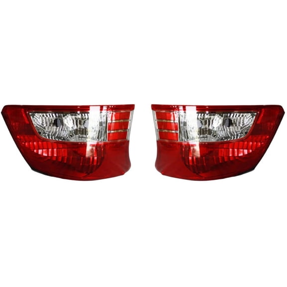 For 2007-2012 Toyota Yaris Tail Lights Driver and Passenger Side | Pair | Rear | Base Model | Sedan | Replacement For TO2818133, TO2819133 | 8155152600, 8156152550