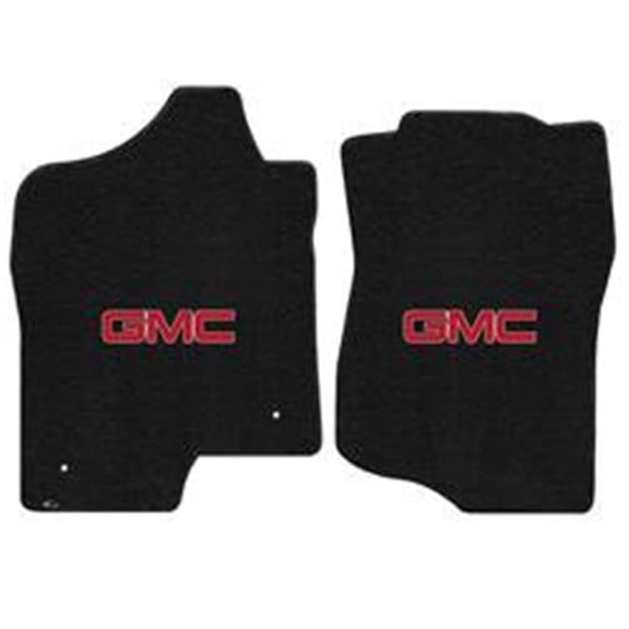 2007-2013 Ebony Ultimat Sierra Fronts Crew Red GMC Cab Plain Logo Mats