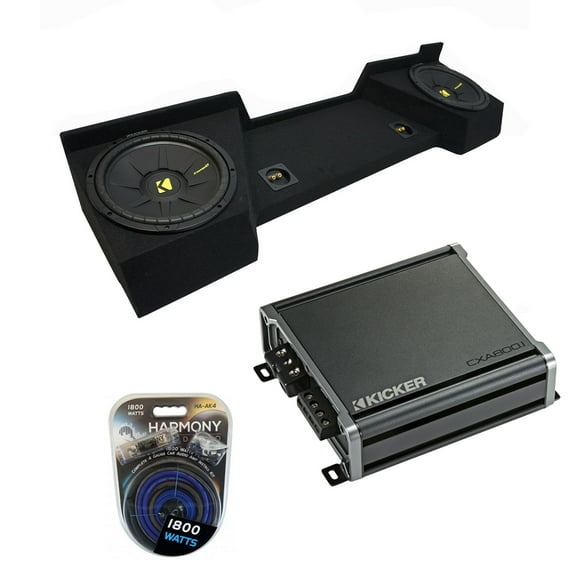 2007-2013 GMC Sierra Cab Truck Kicker CompC CWCS10 Dual 10" Sub Box CXA800.1 Amp