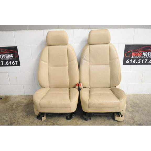 2007 - 2014 Suburban Escalade Taho Yukon Cashmere Leather Front Seats Oem