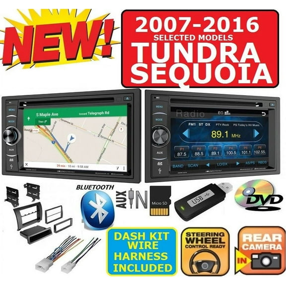 2007-2016 FOR TUNDRA-SEQUOIA GPS NAVIGATION BLUETOOTH DVD/USB RADIO STEREO PKG