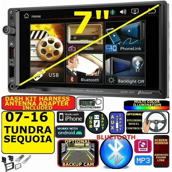 2007-2016 TUNDRA-SEQUOIA BLUETOOTH USB MP3/WMA 2DIN CAR RADIO STEREO PKG