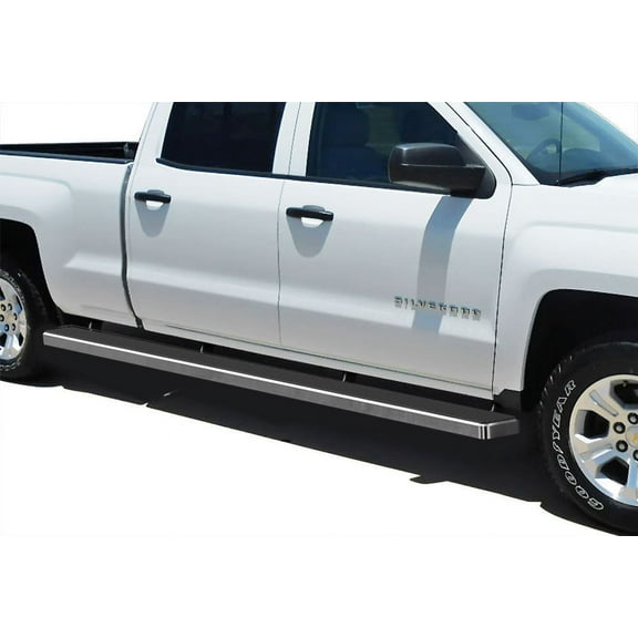2007-2018 Chevy Silverado/ GMC Sierra 1500 Crew Cab 2007-2019 2500/3500 HD Crew Cab (Not For 07 Classic Model) 6.5 ft Bed Hairline Finish 5 Inch Wheel to Wheel Side Bar Side Step Running Board