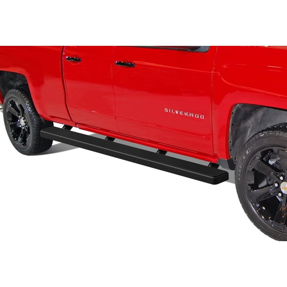 2007-2018 Chevy Silverado/GMC Sierra 1500 Extended Cab/Double Cab 2007-2019 2500/3500 HD Ext/Double Cab (Not For 07 Classic Model) Black Finish 5 Inch Wheel to Wheel Side Bar Side Step Running Board