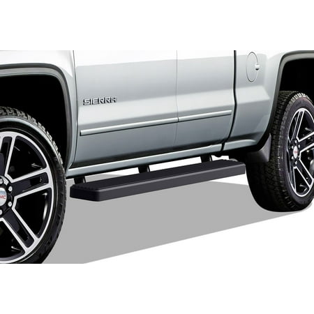 2007-2018 Chevy Silverado/GMC Sierra 1500 Extended Cab/Double Cab\ 2007-2019 2500/3500 HD Ext/Double Cab (Not For 07 Classic Model) Black Finish 6 Inch Door to Door Side Bar Side Step Running Board