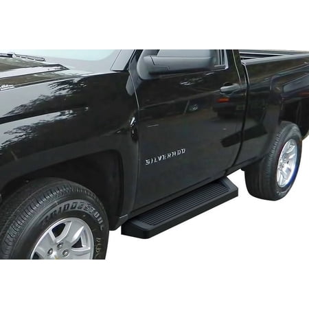 2007-2018 Chevy Silverado/ GMC Sierra 1500 Regular Cab\ 2007-2019 2500/3500 HD Regular Cab (Not For 07 Classic Model) Black Finish 6 Inch iRunning Board Door to Door Side Bar Side Step Running Board