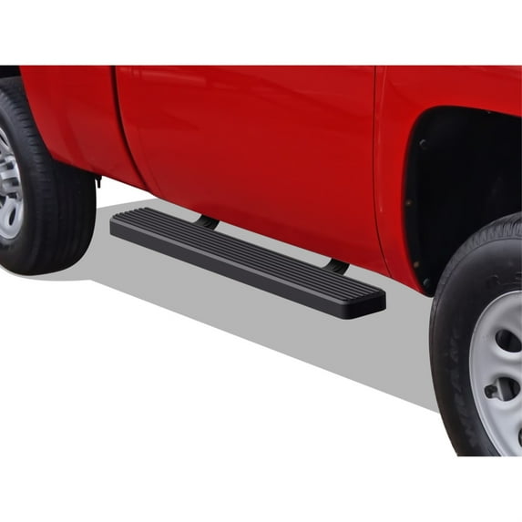 2007-2018 Chevy Silverado/GMC Sierra 1500 Regular Cab\ 2007-2019 Chevy Silverado/GMC Sierra 2500 HD/3500 HD Regular Cab (Not For 07 Classic Model) SS (Al pad) Black Finish 5-Inch Side Step