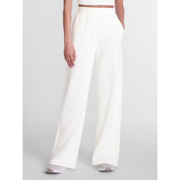 Athletic Works Women's and Women's Plus French Terry Wide Leg Pants, 31" Inseam, Sizes XS-4X